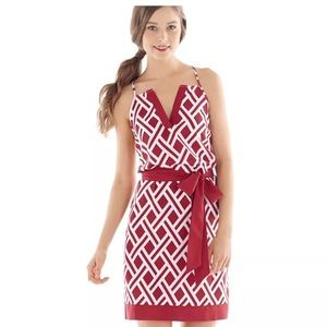 Mud Pie game day racer back dress, burgundy/white